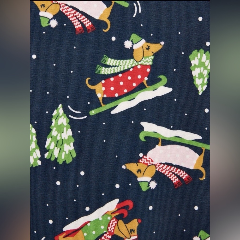 NWT No Boundaries Christmas Festive Holiday Dachshund Dog Sled Leggings XXL (19) - Picture 4 of 5
